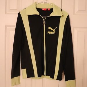 Puma Black and Light Green Performance Jacket